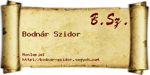 Bodnár Szidor névjegykártya